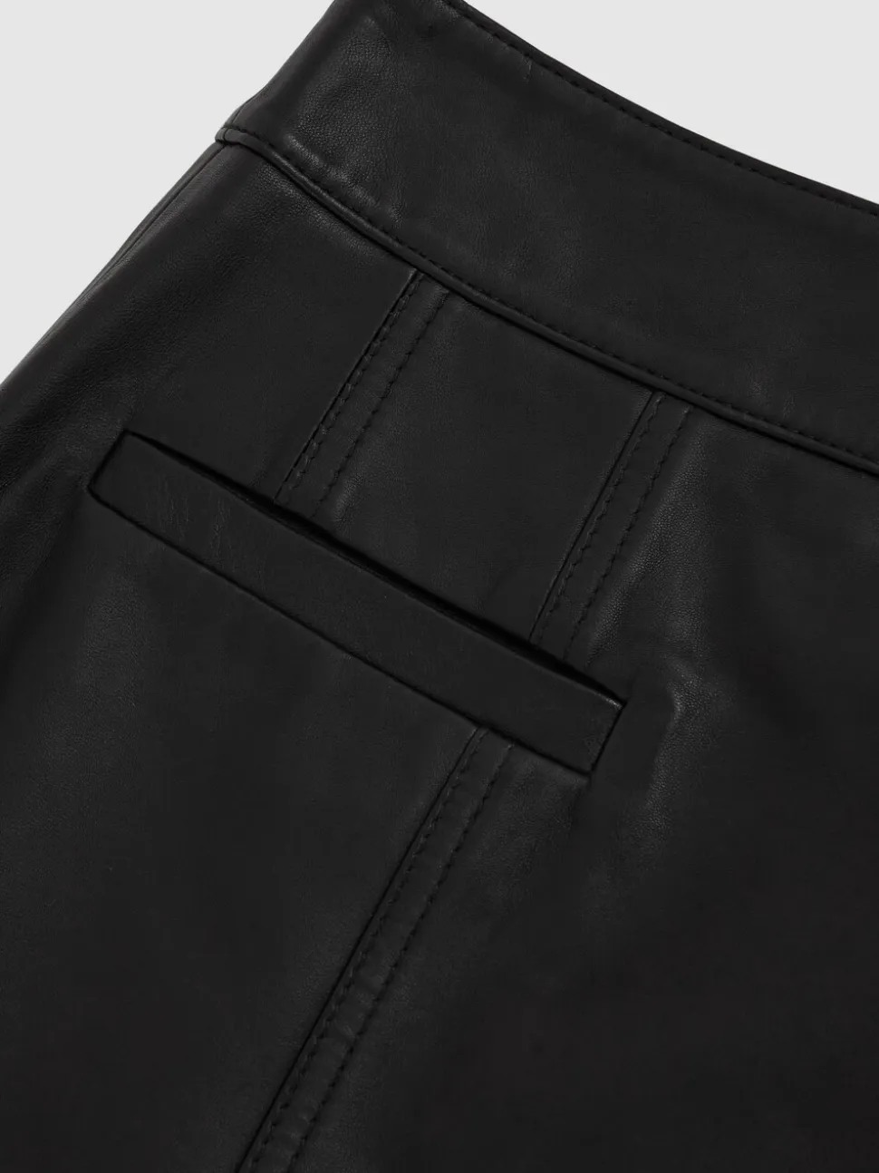 Reiss Seema Leather Welt Pocket Mini Skirt