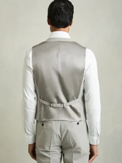 Reiss Slice Puppytooth-Check Suit Waistcoat Wool-Blend