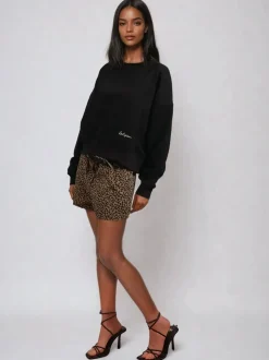 Religion Maeva 100% Cotton Shorts In Mixed Leopard Print