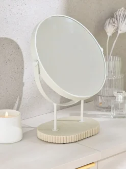 Resin Ribbed 5x Magnification Dressing Table Mirror