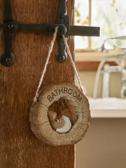 Reversable Hanging Bathroom Sign