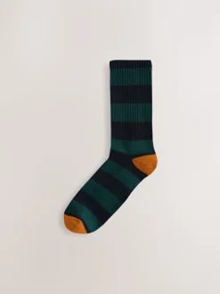 Rich Blue/Green/Red Stripe Pattern - Verpakking van 4 sportsokken