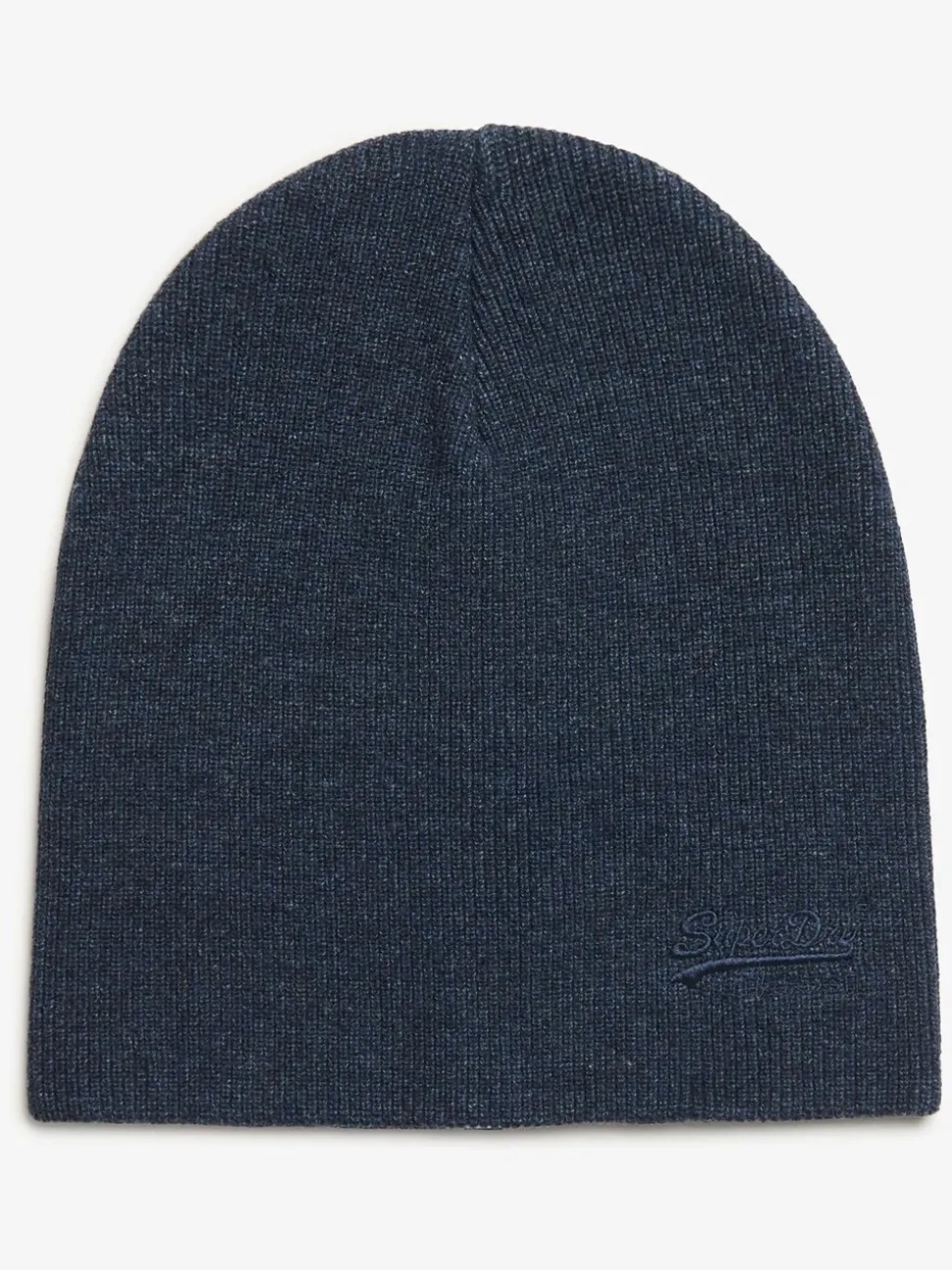 Rijk marineblauwe gemêleerd - Superdry gebreide beanie-muts met Essential-logo