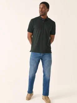 Rijk olijfgroen - Slim Fit - Piqué poloshirt met korte mouwen