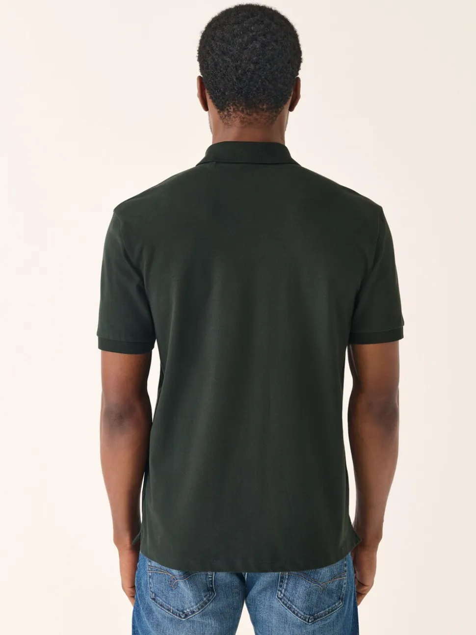 Rijk olijfgroen - Slim Fit - Piqué poloshirt met korte mouwen