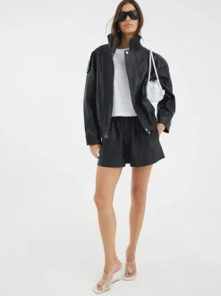 River Island Elasticated Faux Leather Shorts