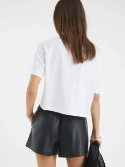 River Island Elasticated Faux Leather Shorts