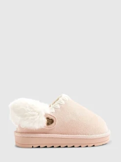 River Island Fur Strap Whipstch Slippers
