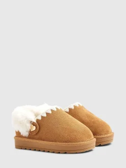 River Island Fur Strap Whipstch Slippers