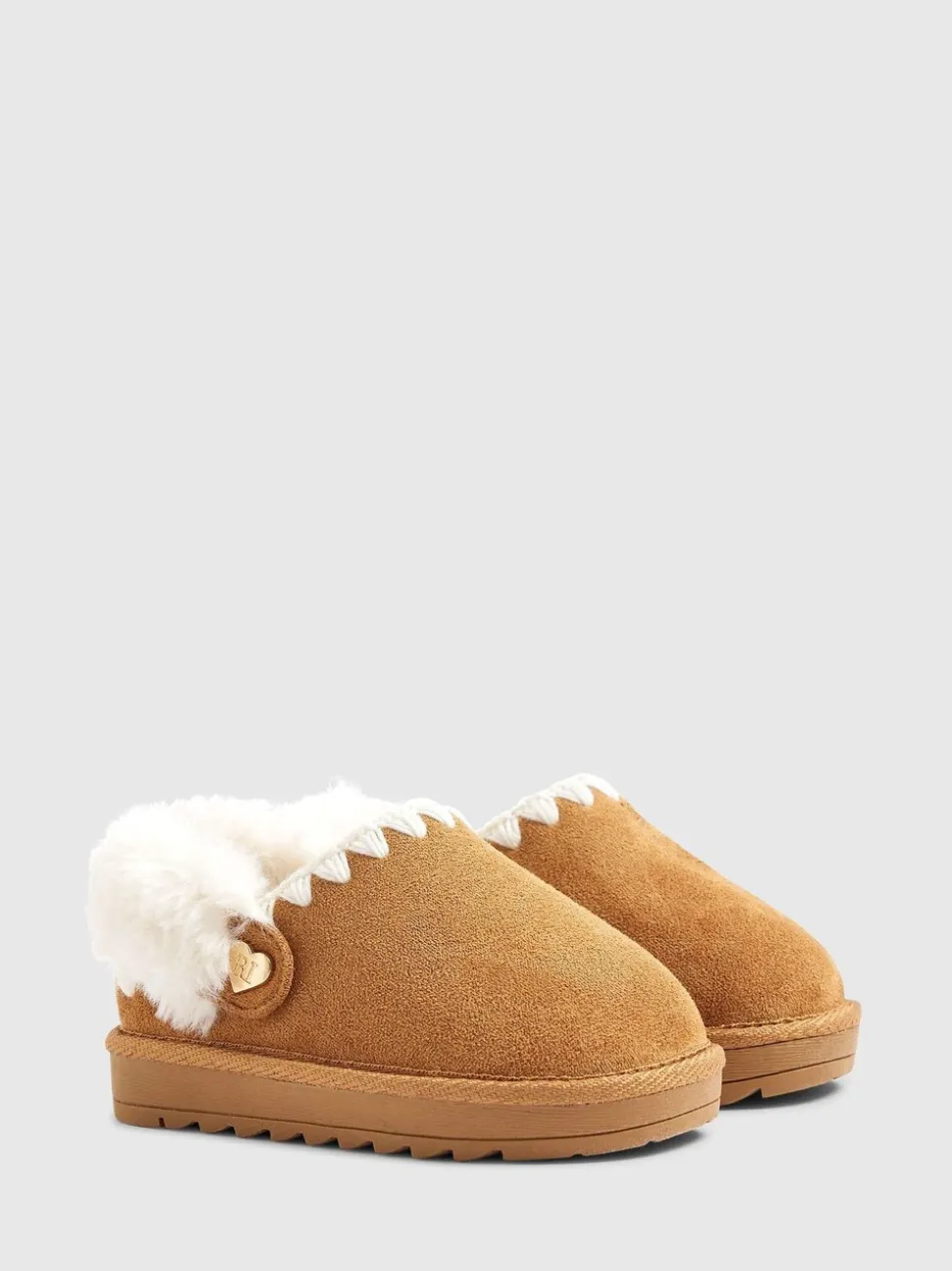 River Island Fur Strap Whipstch Slippers