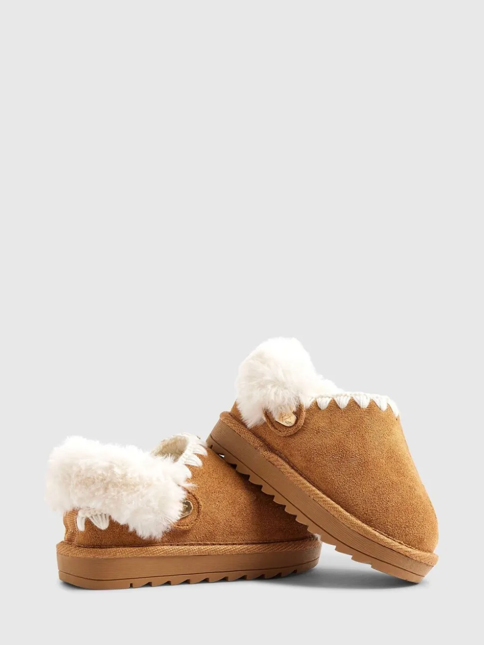 River Island Fur Strap Whipstch Slippers