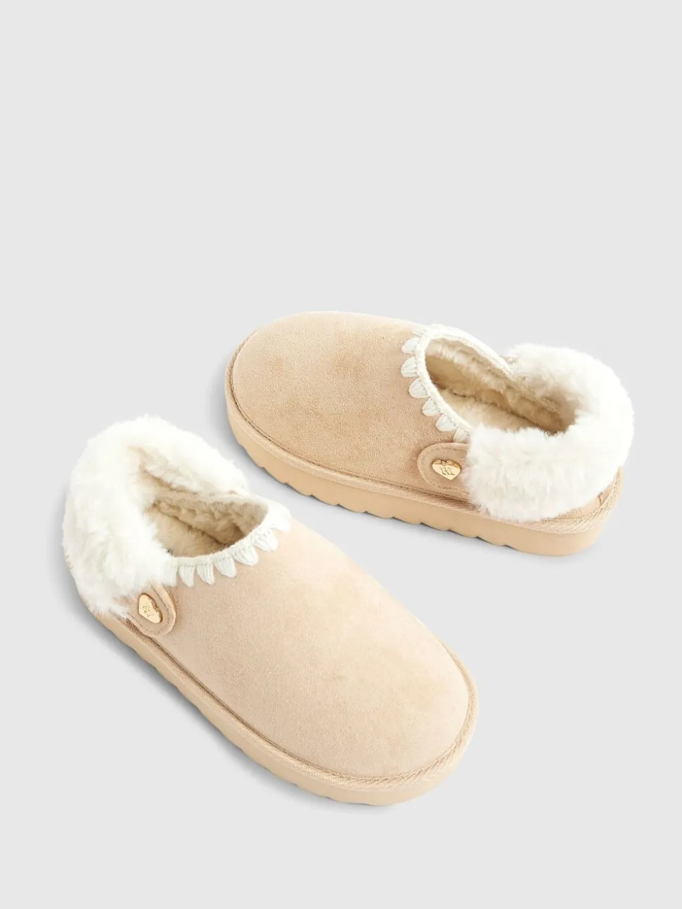 River Island Fur Strap Whipstch Slippers