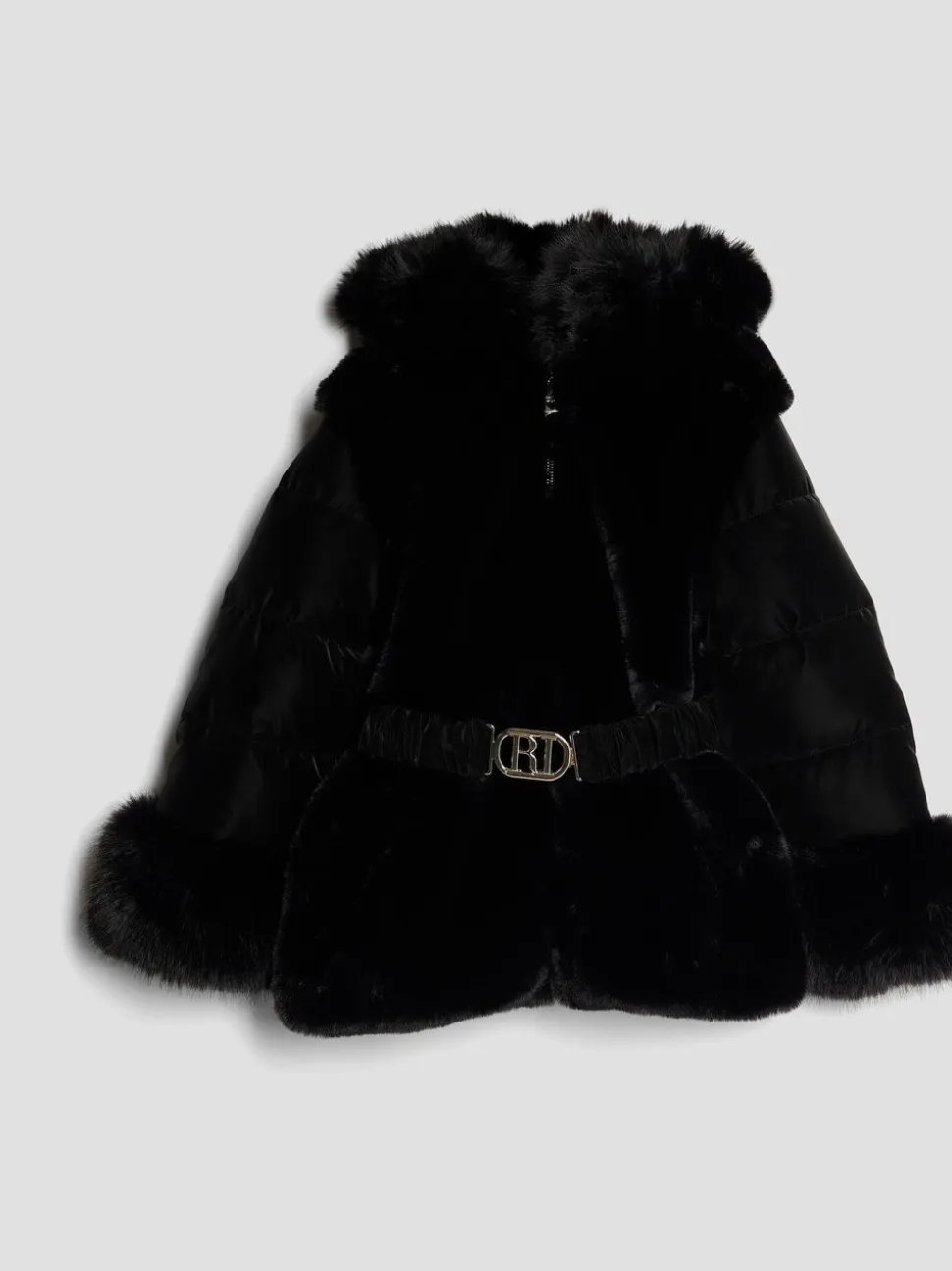 River Island Girls Belted Fur Padded Coat