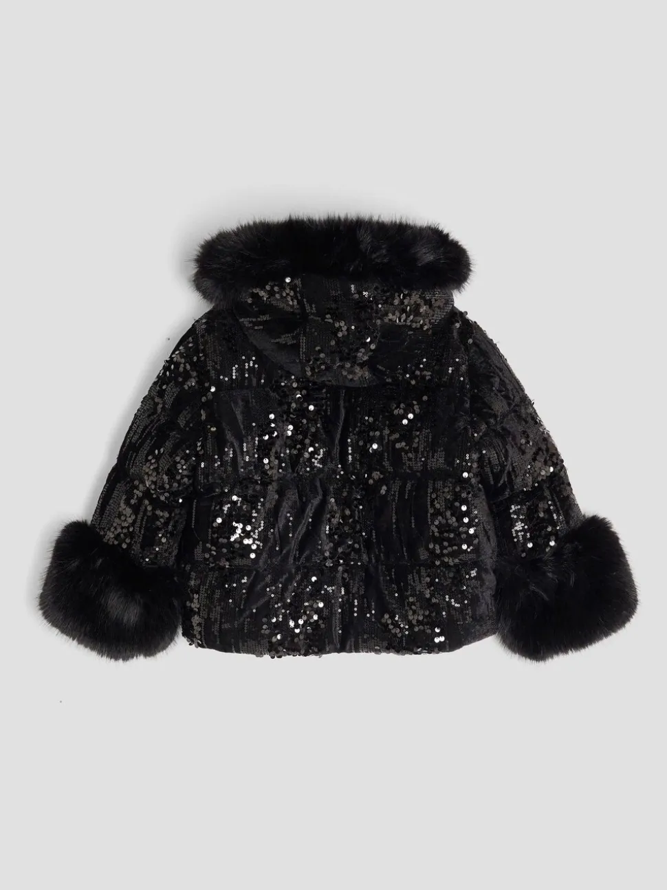 River Island Girls Sequin Puffer Coat