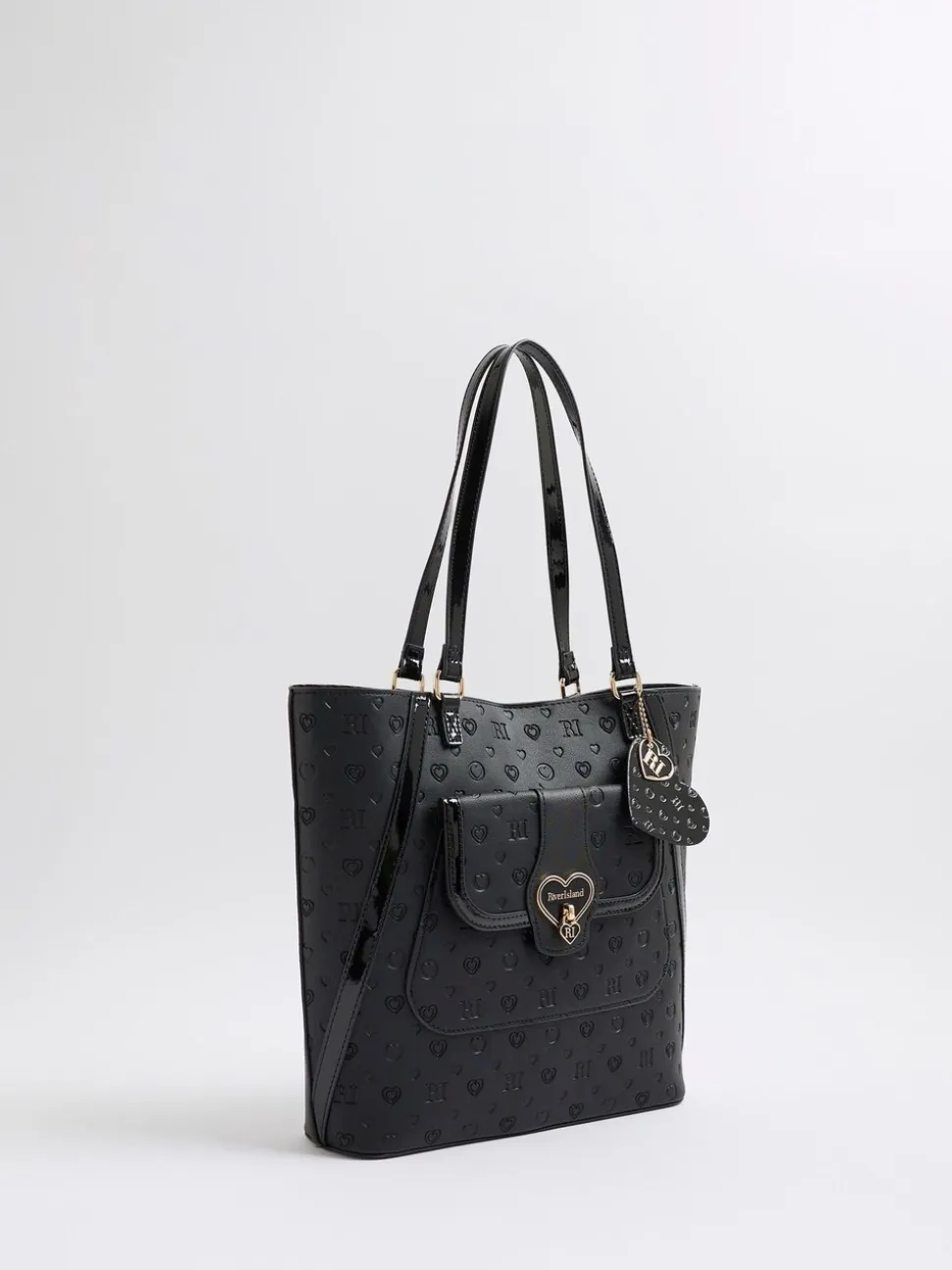 River Island Heart Lock Pocket Shopper Bag