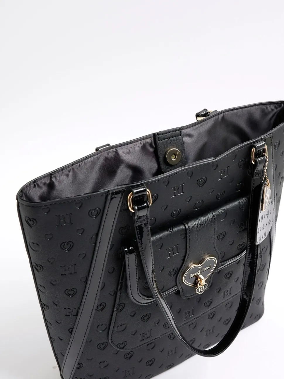 River Island Heart Lock Pocket Shopper Bag