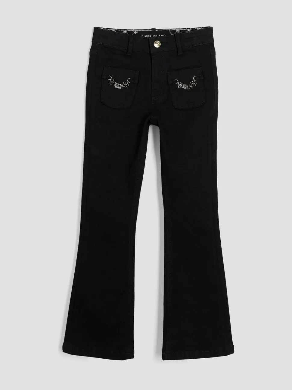 River Island Key Chain Pocket Flare Jeans