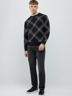 River Island Knitted Check Print Jumper