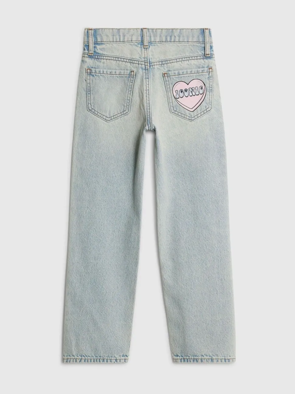 River Island Loveheart Graffiti Straight Leg Jeans
