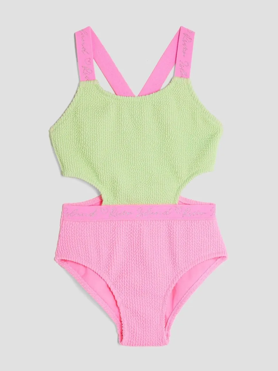 River Island meisjesbadpak met elastische kleurblokken