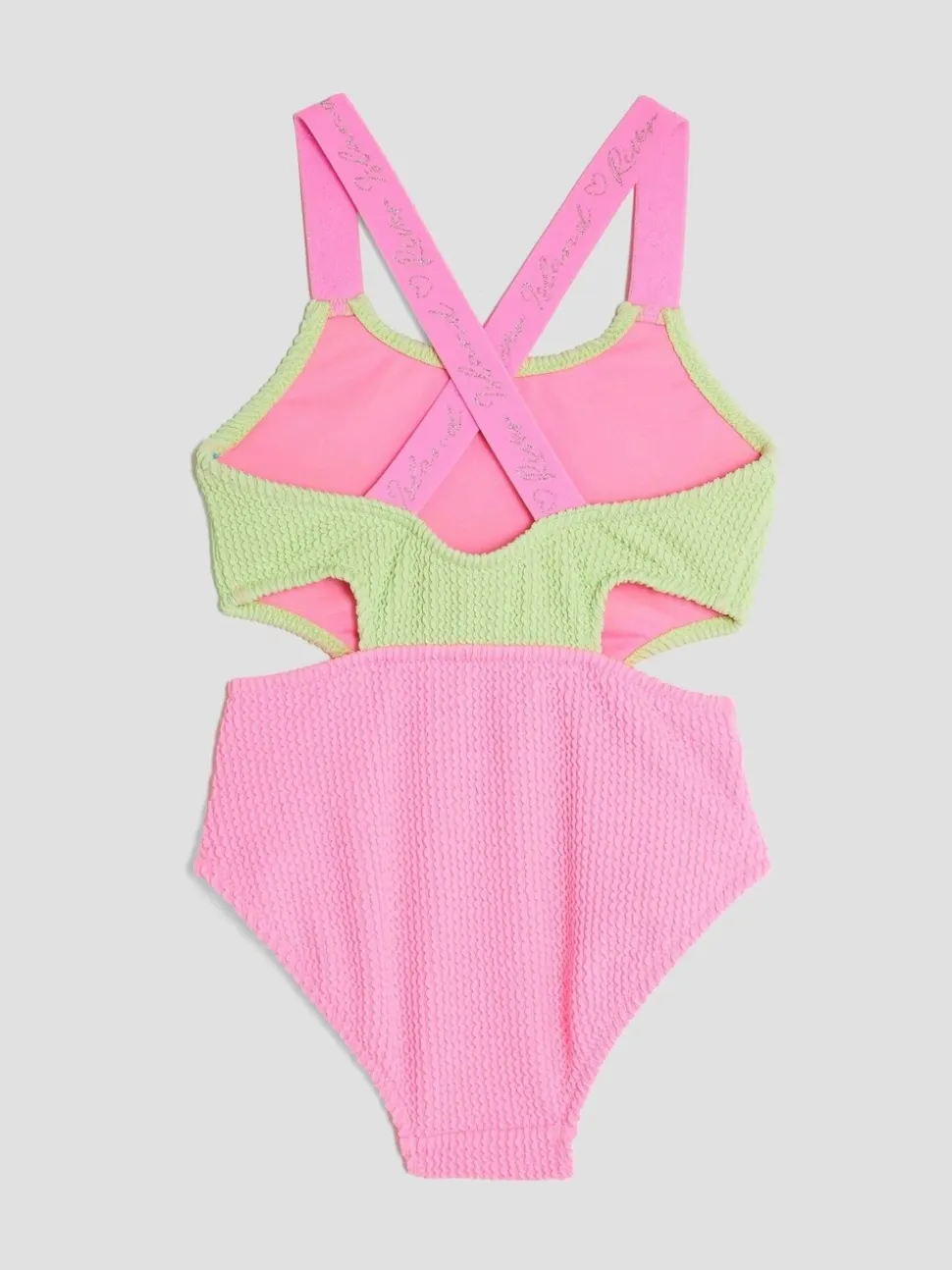 River Island meisjesbadpak met elastische kleurblokken