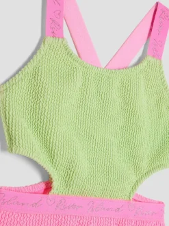 River Island meisjesbadpak met elastische kleurblokken