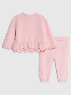 River Island Peplum Knitted Bow Cardigan and Legging Set