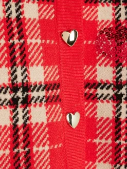 River Island Tartan Sequin Cardigan & Skirt Set
