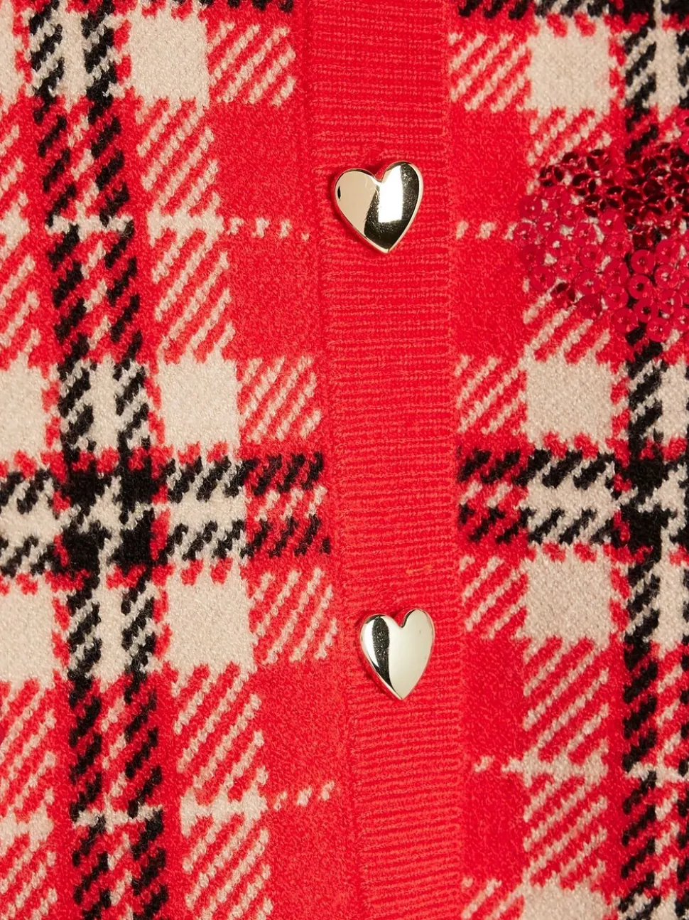 River Island Tartan Sequin Cardigan & Skirt Set