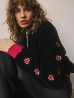 Rockett St George fluwelen bomberjack met borduursels