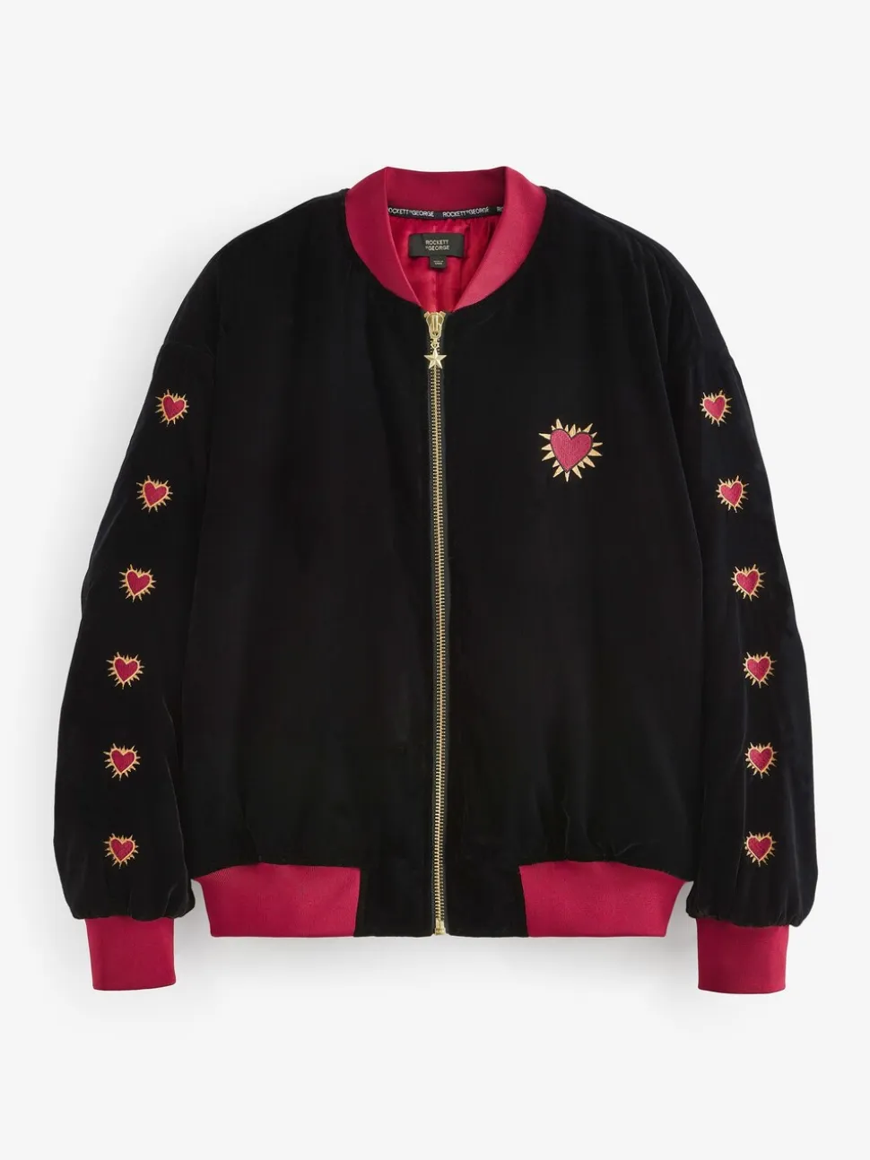 Rockett St George fluwelen bomberjack met borduursels