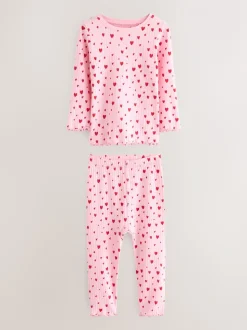 Rode strik/Hart - Verpakking van 3 knusse pyjama's (9 mnd-16 jr)