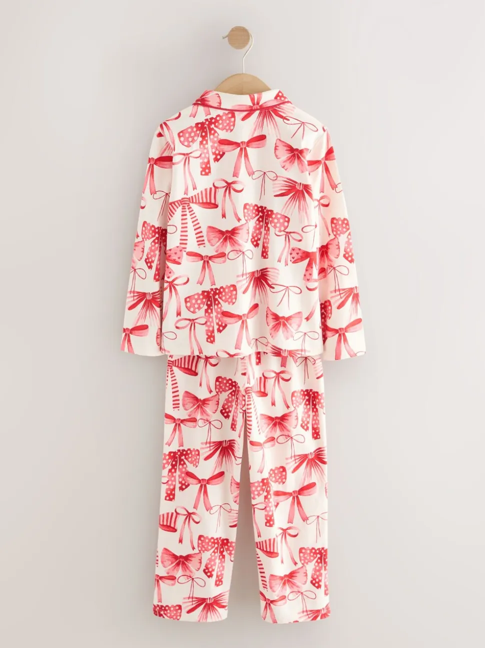 Rode/witte strik print - Pyjama met knoopsluiting (3-16jr)