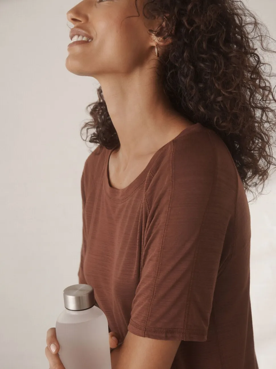 Roestbruin - Active Lichtgewicht T-shirt met ronde hals en korte mouwen