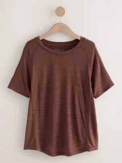 Roestbruin - Active Lichtgewicht T-shirt met ronde hals en korte mouwen