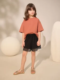 Roestbruin - Oversized zwaargewicht 100% katoenen T-shirt (3-16jaar)