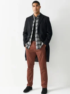 Roestbruin - Slim Fit - Stretchy chino