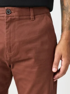 Roestbruin - Slim Fit - Stretchy chino