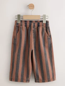 Roestbruin gestreept - Wijde broek met elastische taille (3mnd-7jr)