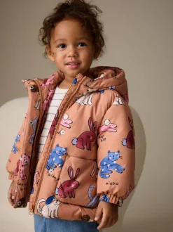 Roestbruin met personage - Shower Resistant Printed Coat (3mths-7yrs)