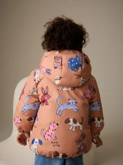 Roestbruin met personage - Shower Resistant Printed Coat (3mths-7yrs)