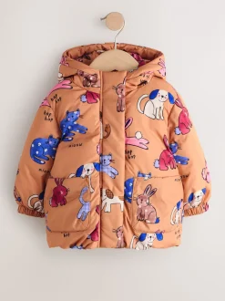 Roestbruin met personage - Shower Resistant Printed Coat (3mths-7yrs)