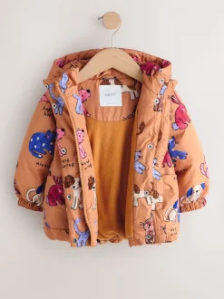 Roestbruin met personage - Shower Resistant Printed Coat (3mths-7yrs)