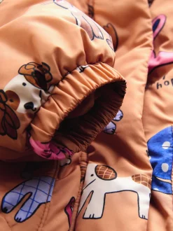 Roestbruin met personage - Shower Resistant Printed Coat (3mths-7yrs)