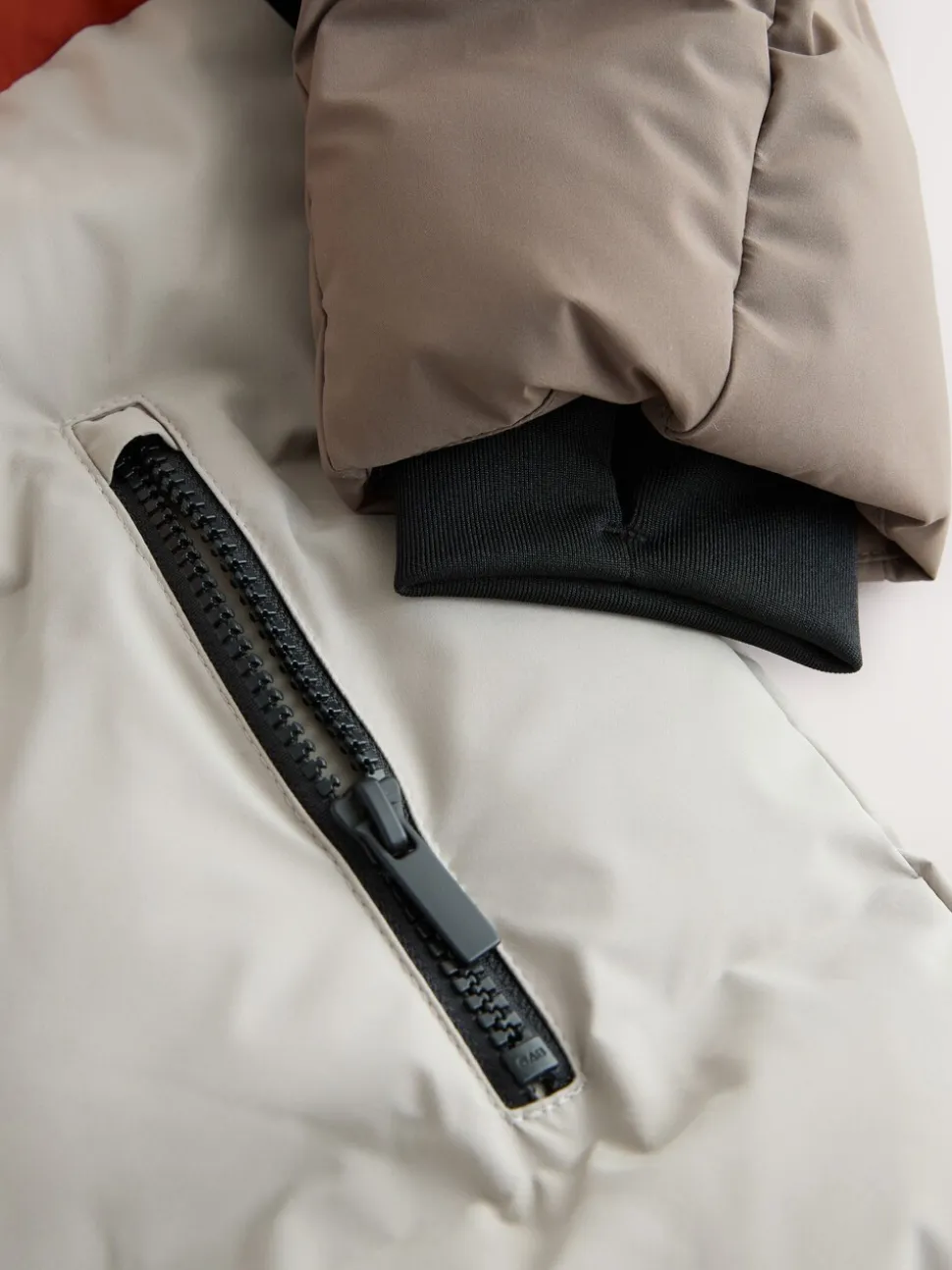 Roestbruine Kleurblokken - Regenbestendige gewatteerde jas met microfleece voering (3-17jr)