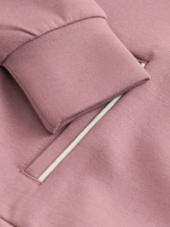 Roestbruin-roze - Set van superzachte joggingbroek met rits, ronde hals en wijde pijpen (3-16jr)