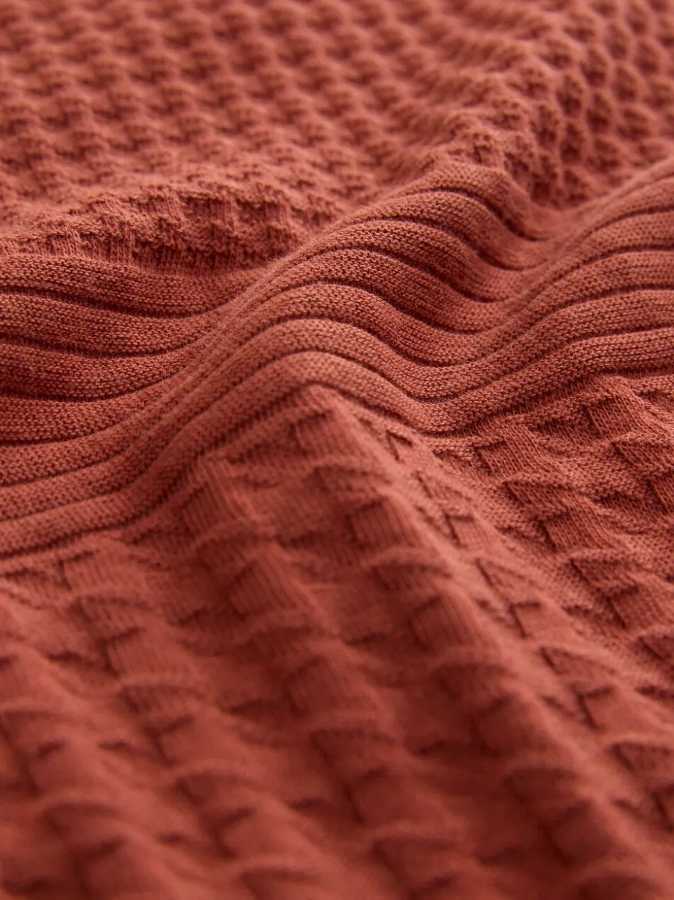 Roestrood - Normale Pasvorm - Net jacquard poloshirt