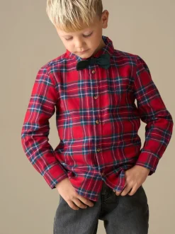 Rood - Angel & Rocket Camden Brushed Shirt With Bow Tie
