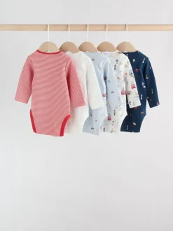 Rood - Baby London Bodysuits met lange mouwen 5 Pack