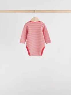 Rood - Baby London Bodysuits met lange mouwen 5 Pack